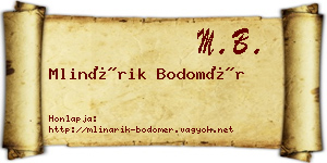 Mlinárik Bodomér névjegykártya